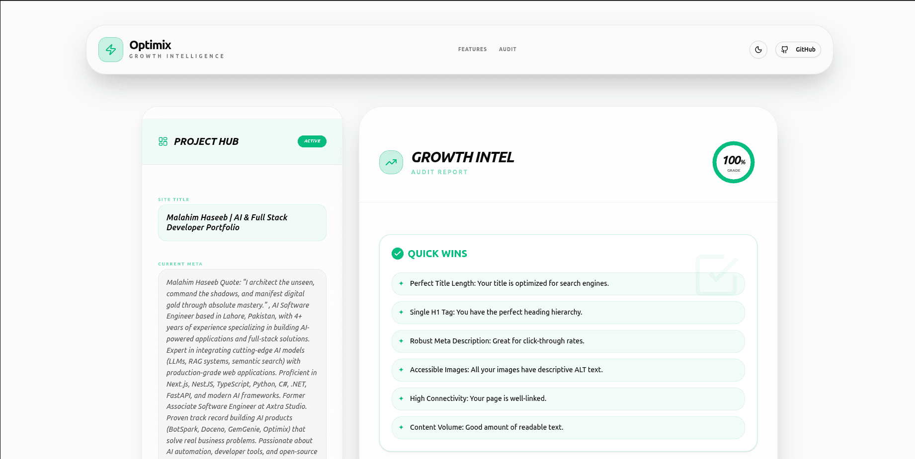 Optimix - Web Analysis Tool