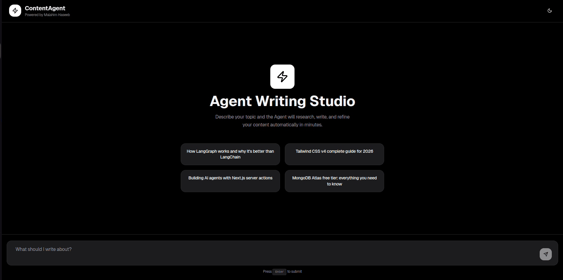 Contentagent — I Built a Multi-Agent Blog Writer in a Day